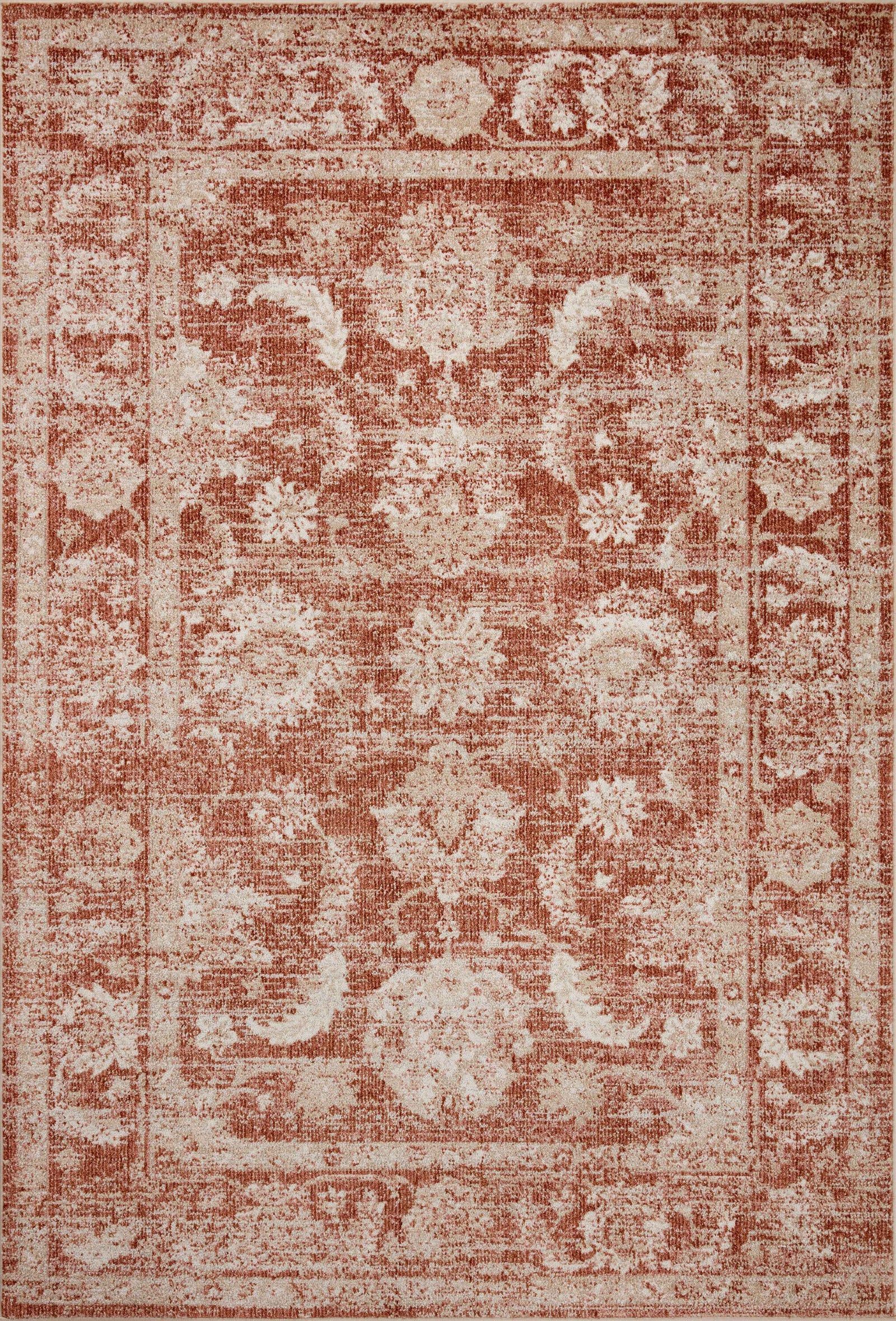 front view of Odette Rust / Ivory luxury Rug