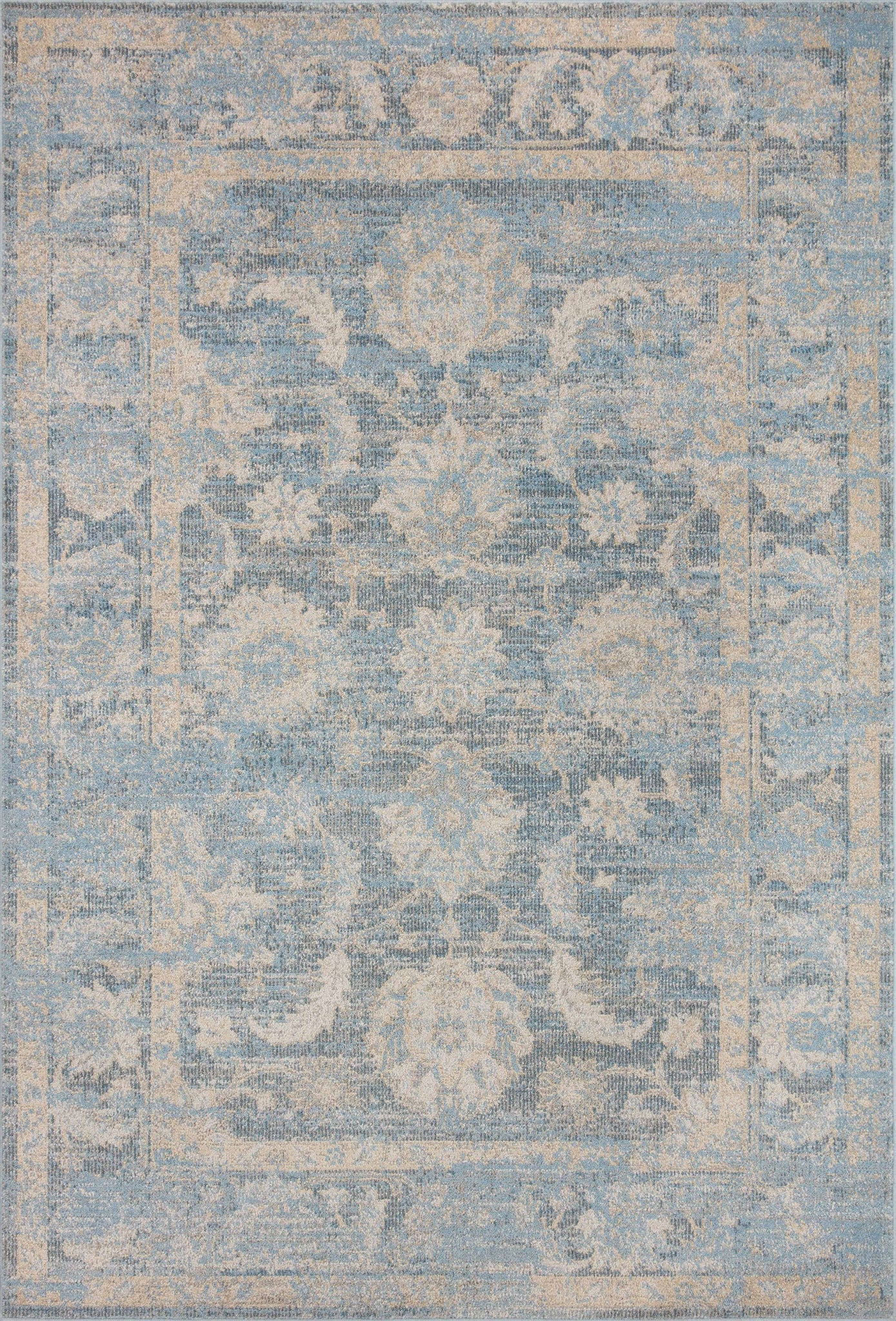 front view of Odette Sky / Beige luxury Rug