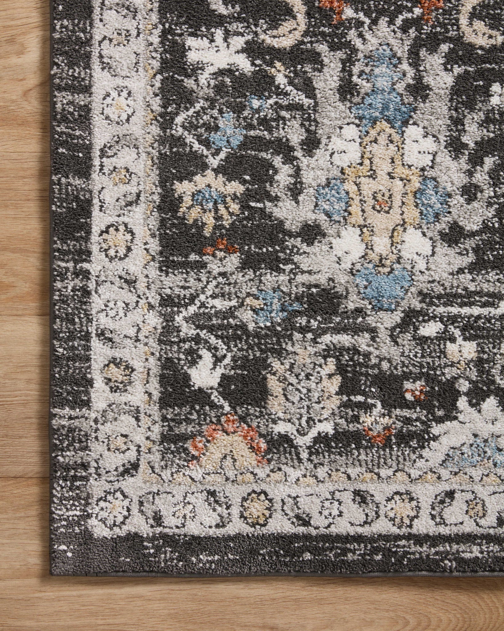 lifestyle view of Odette Charcoal / Multi luxury Rug