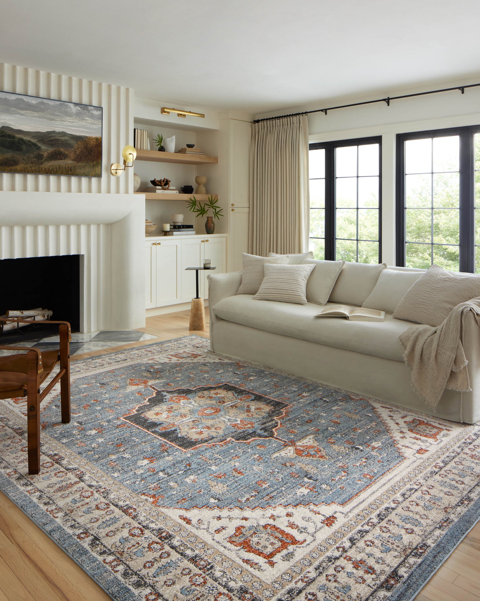 angle view of Odette Sky / Multi luxury Rug