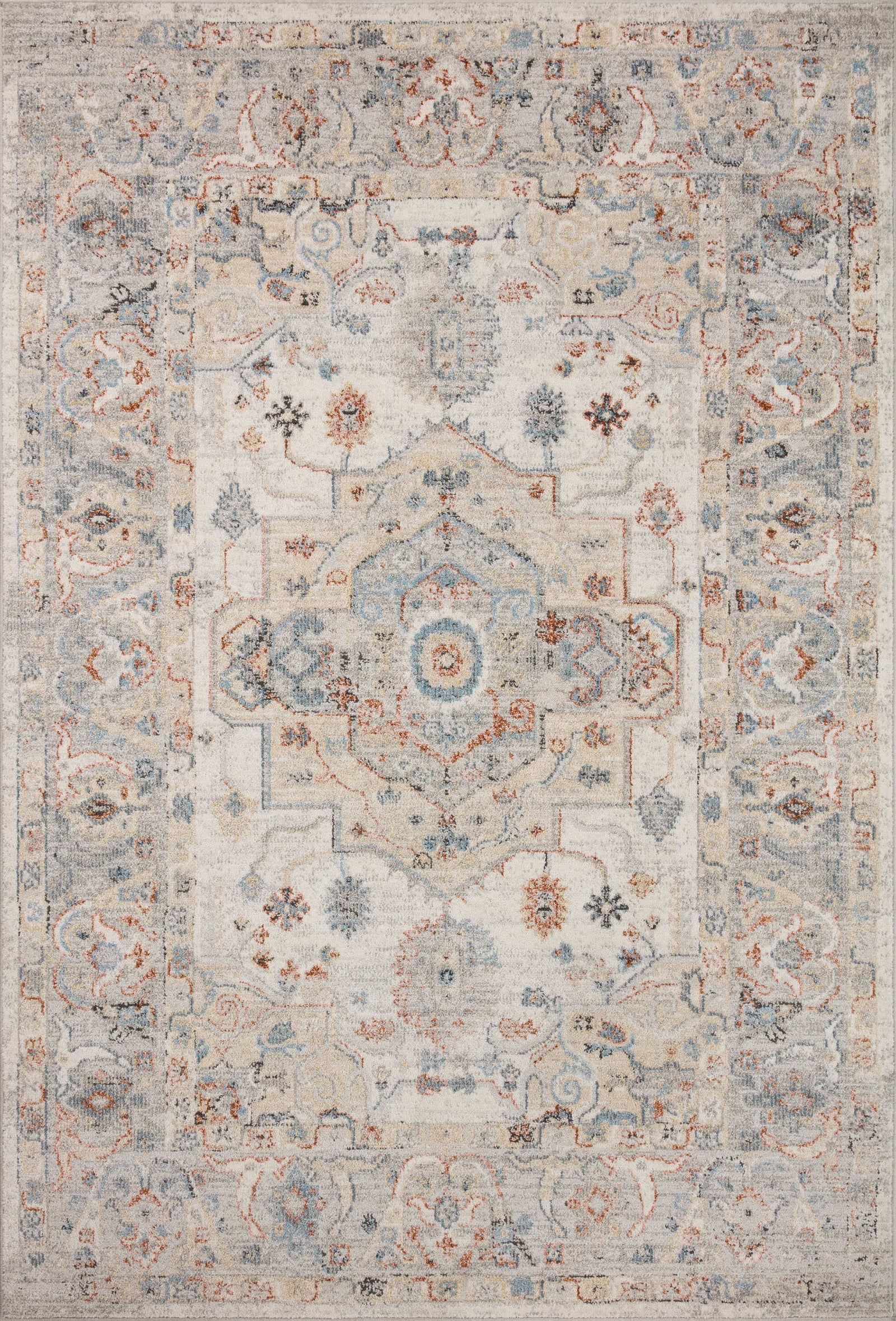 front view of Odette Ivory / Multi luxury Rug