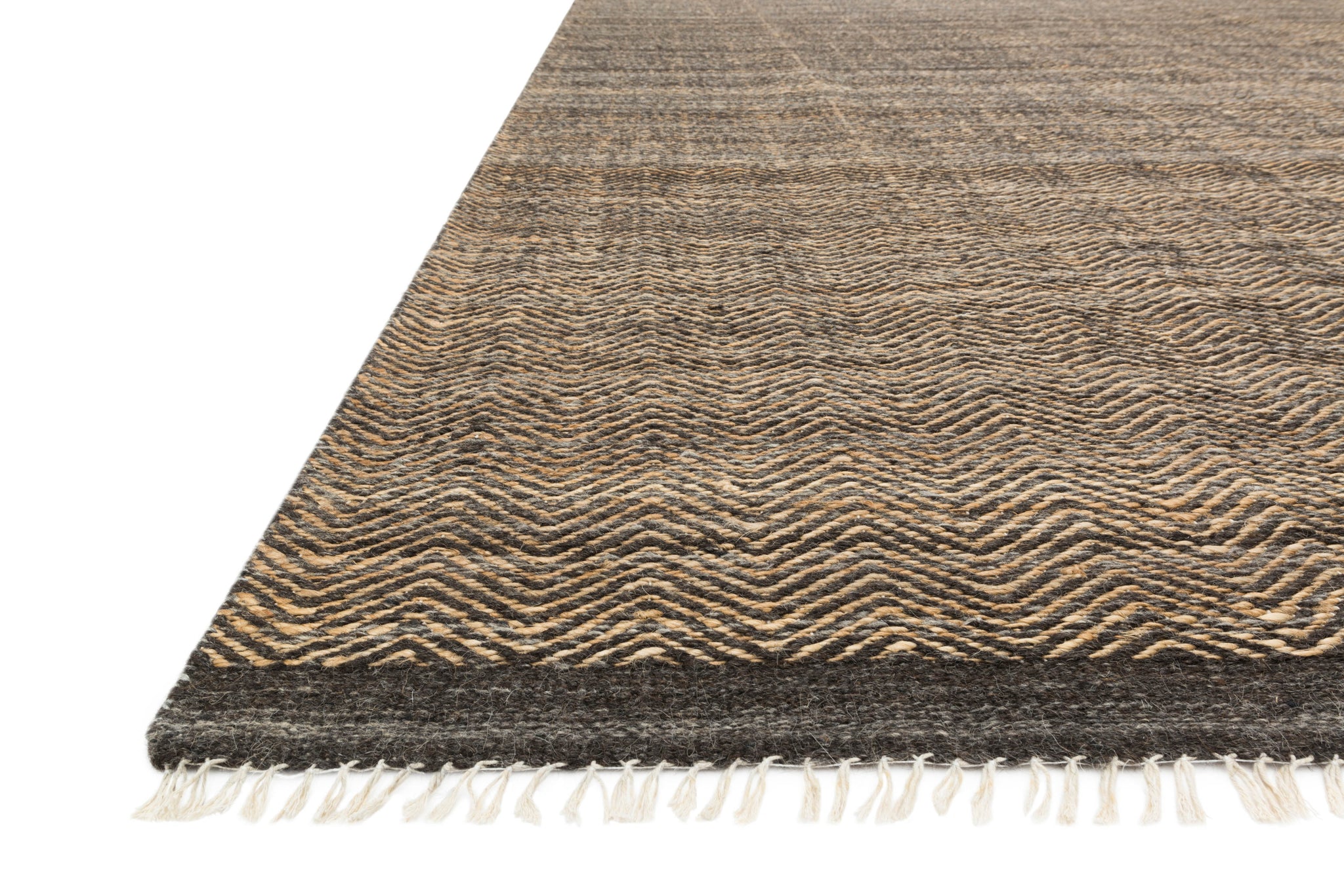 angle view of Omen Mocha luxury Rug