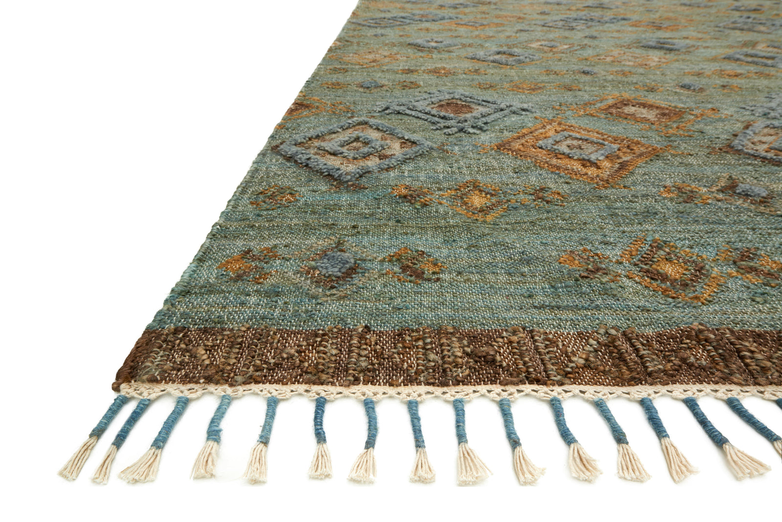 front view of Owen Sea / Blue luxury Rug