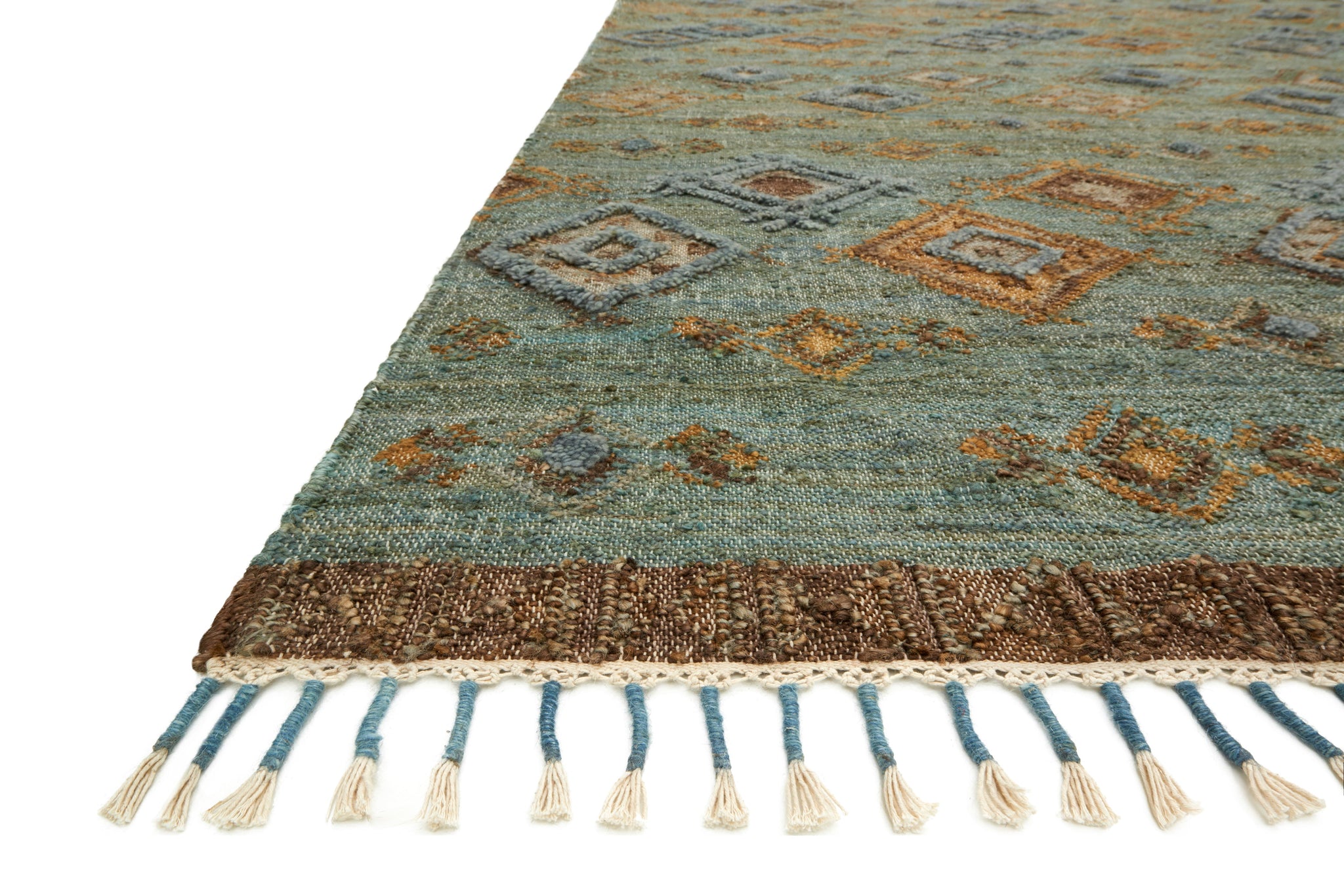 angle view of Owen Sea / Blue luxury Rug