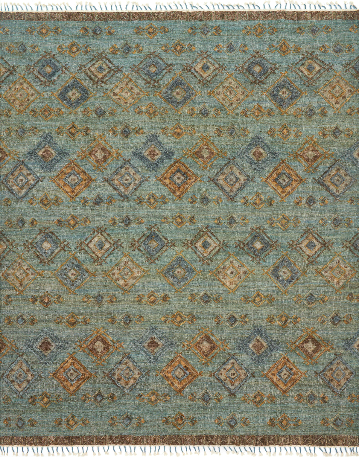 front view of Owen Sea / Blue luxury Rug