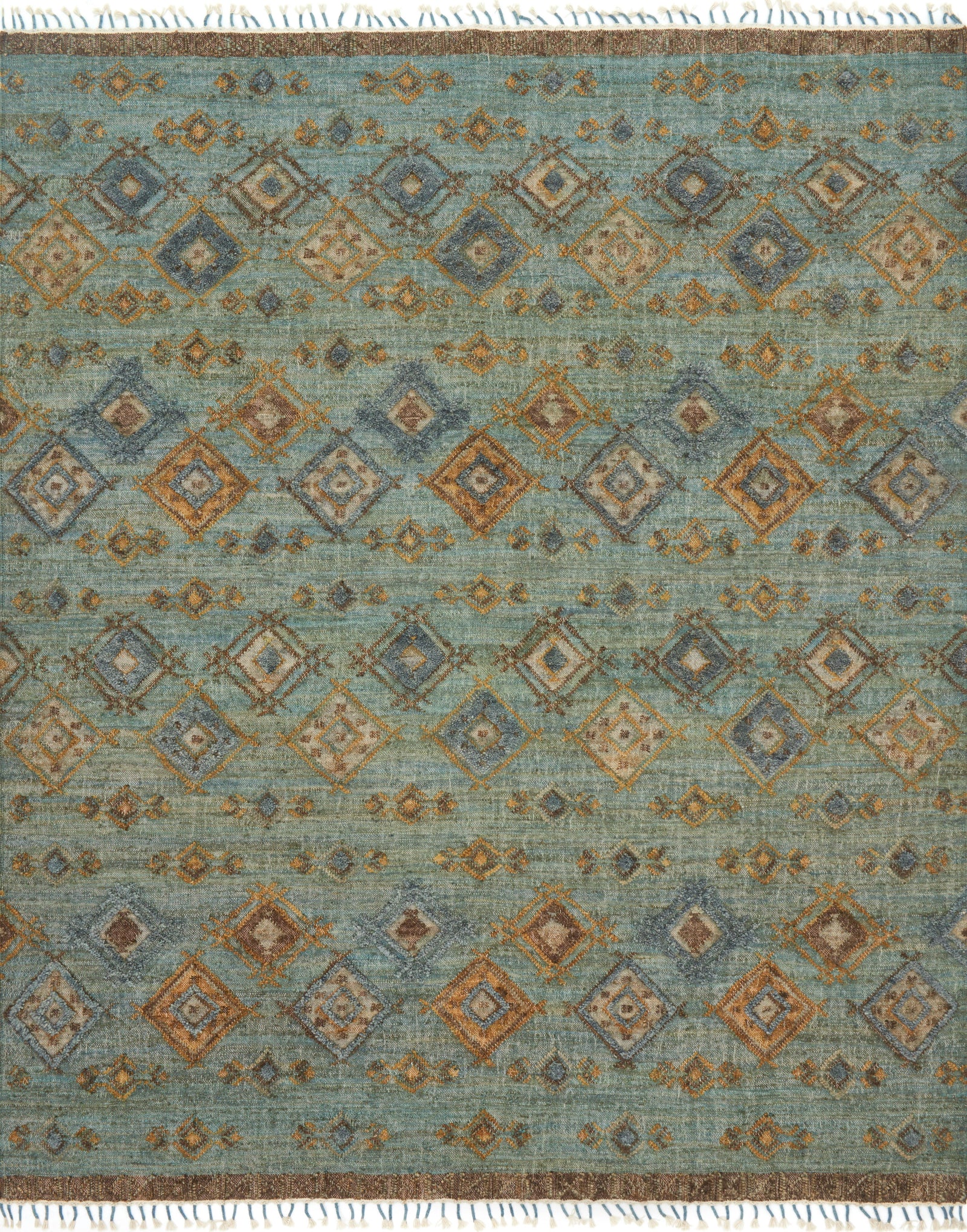 front view of Owen Sea / Blue luxury Rug