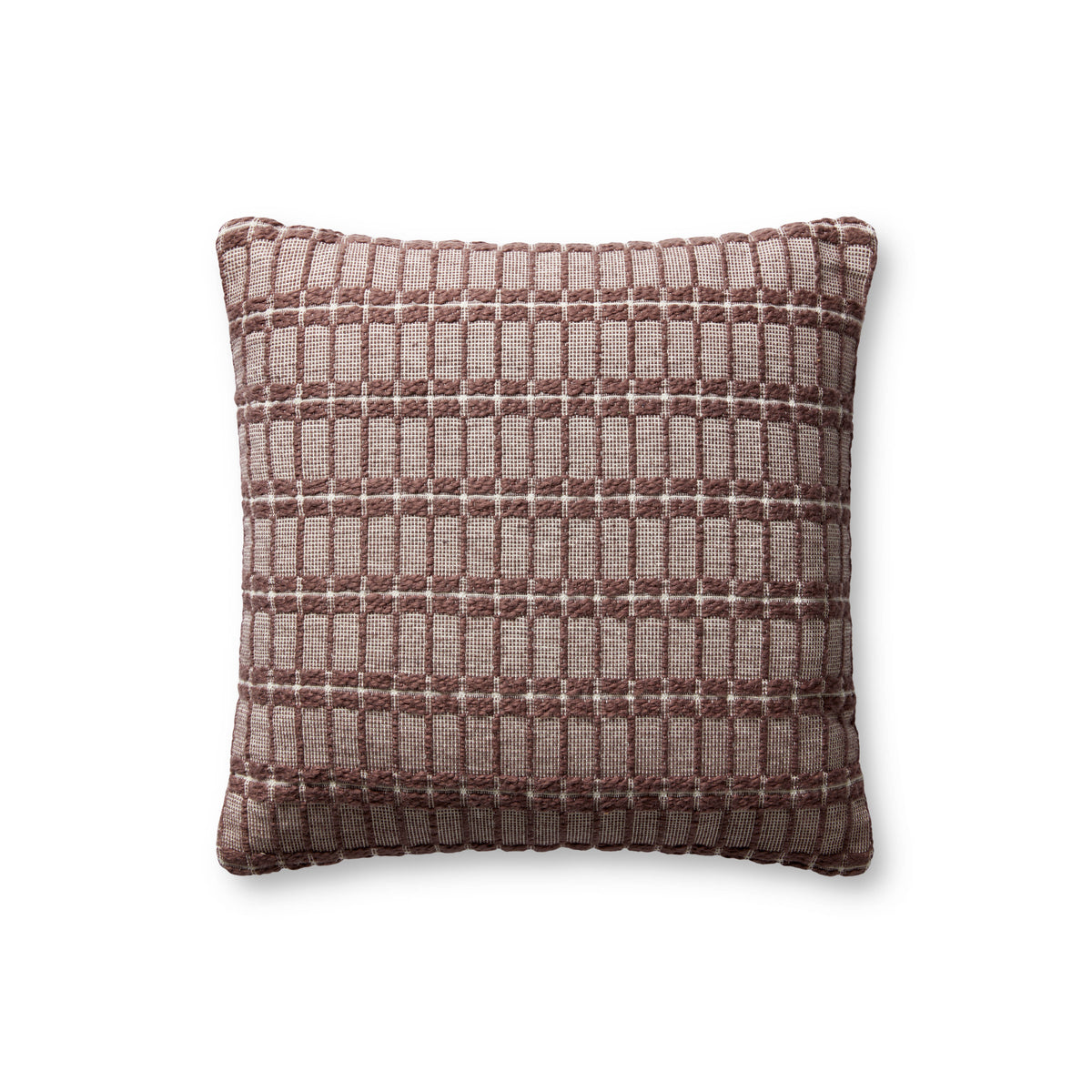 Poe Burgundy Pillow - Aerial Image
