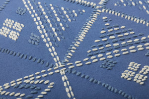 Blue / Ivory Pillow - Macro Detail (H)