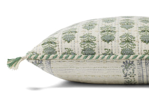 Sage / Ivory Pillow - Rug Corner (H)
