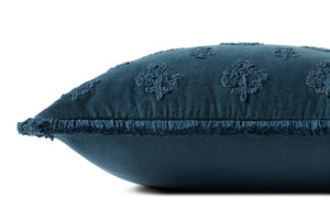 Darla Navy Pillow - Organic Detail (H)