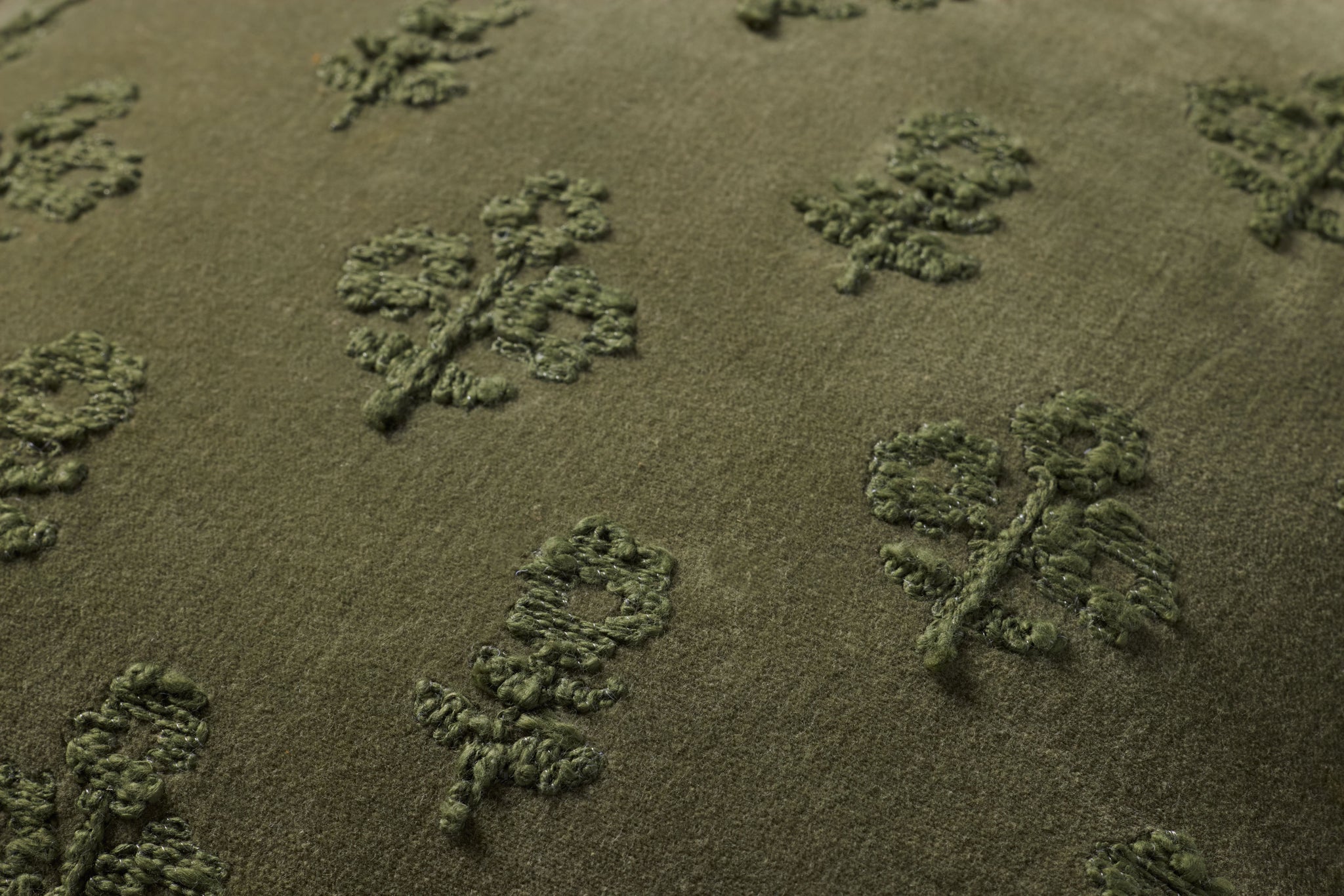 Darla Olive Pillow - Macro Detail (H)