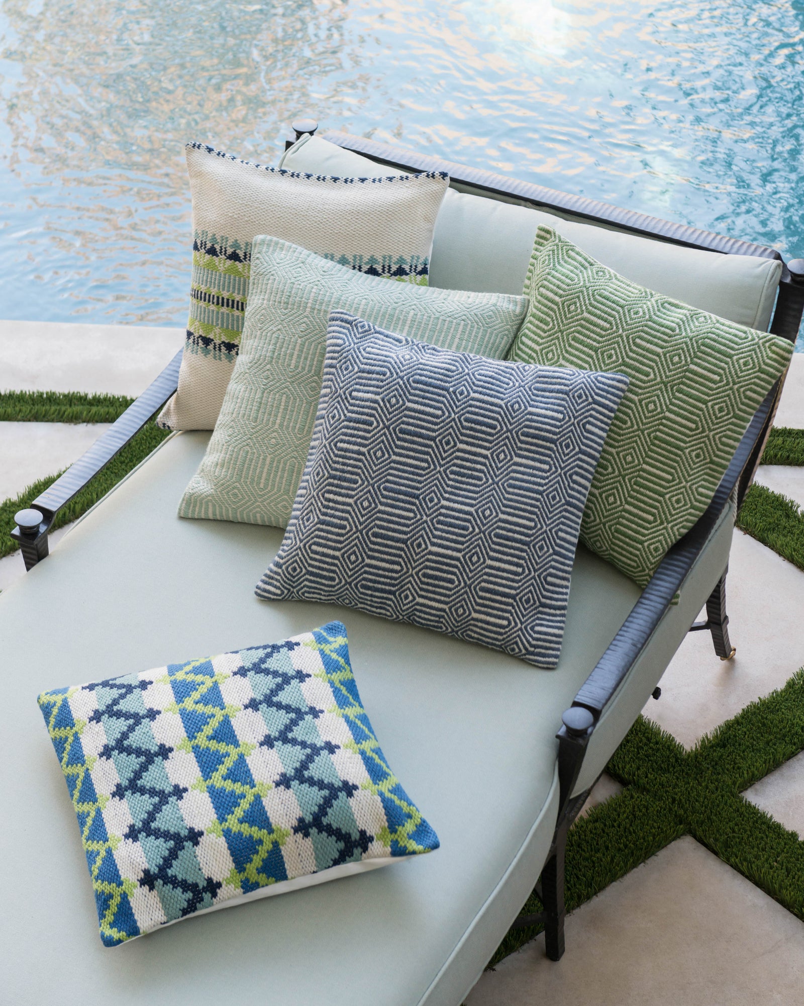 Blue / Ivory Pillow (Pattern 1) — a Loloi pillow at Laurie Yapp Home.