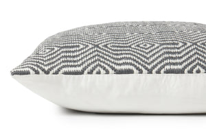 Charcoal / White Pillow - Rug Corner (H)