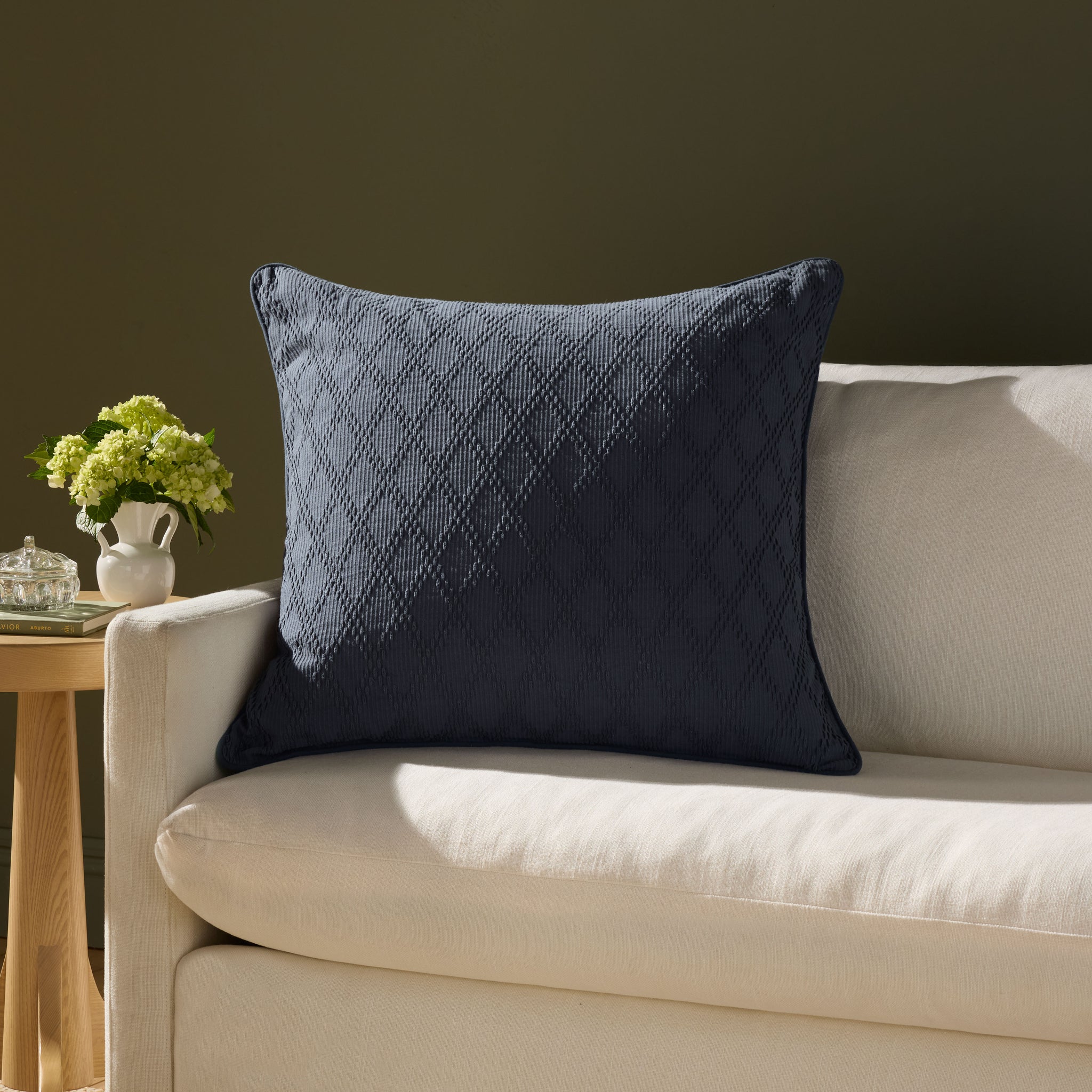Cary Blue Pillow - Roomscene #2 (H)
