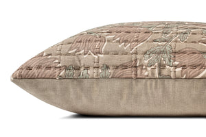 Taupe / Rose Pillow - Rug Corner (H)
