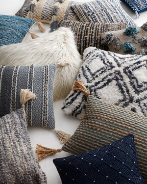 Navy / Silver Pillow - Roomscene #1 (V)