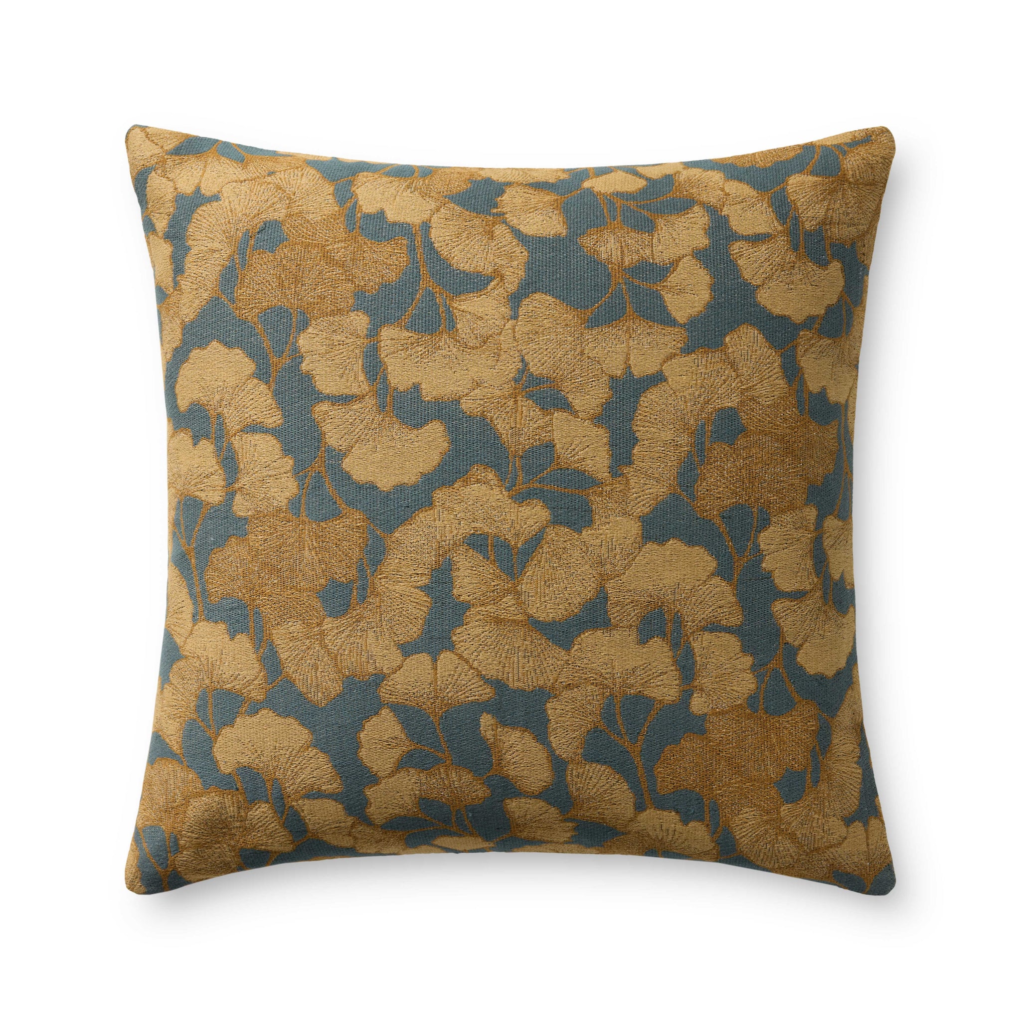 Fawn Blue / Gold Pillow - Aerial Image