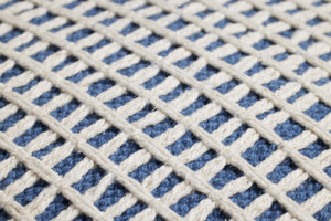 Blue / Ivory Pillow - Styled Aerial #1 (Horizontal)