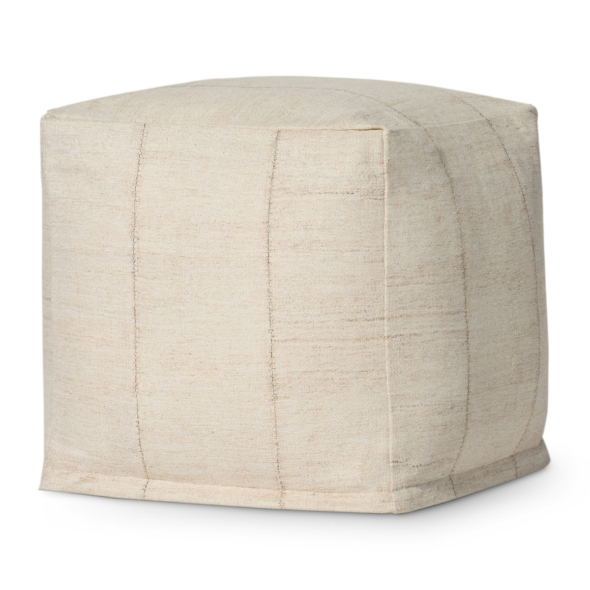 Ivory Pouf — a Loloi pouf at Laurie Yapp Home.
