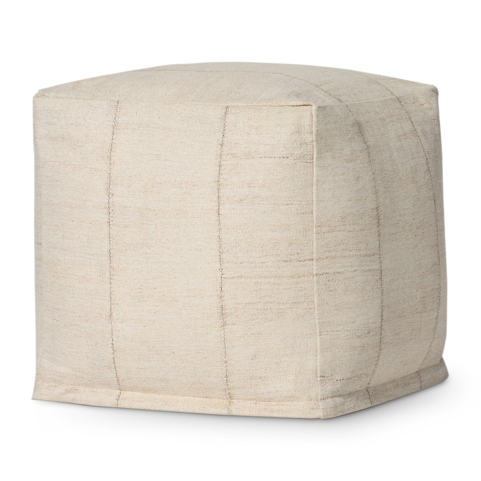 Ivory Pouf — a Loloi pouf at Laurie Yapp Home.