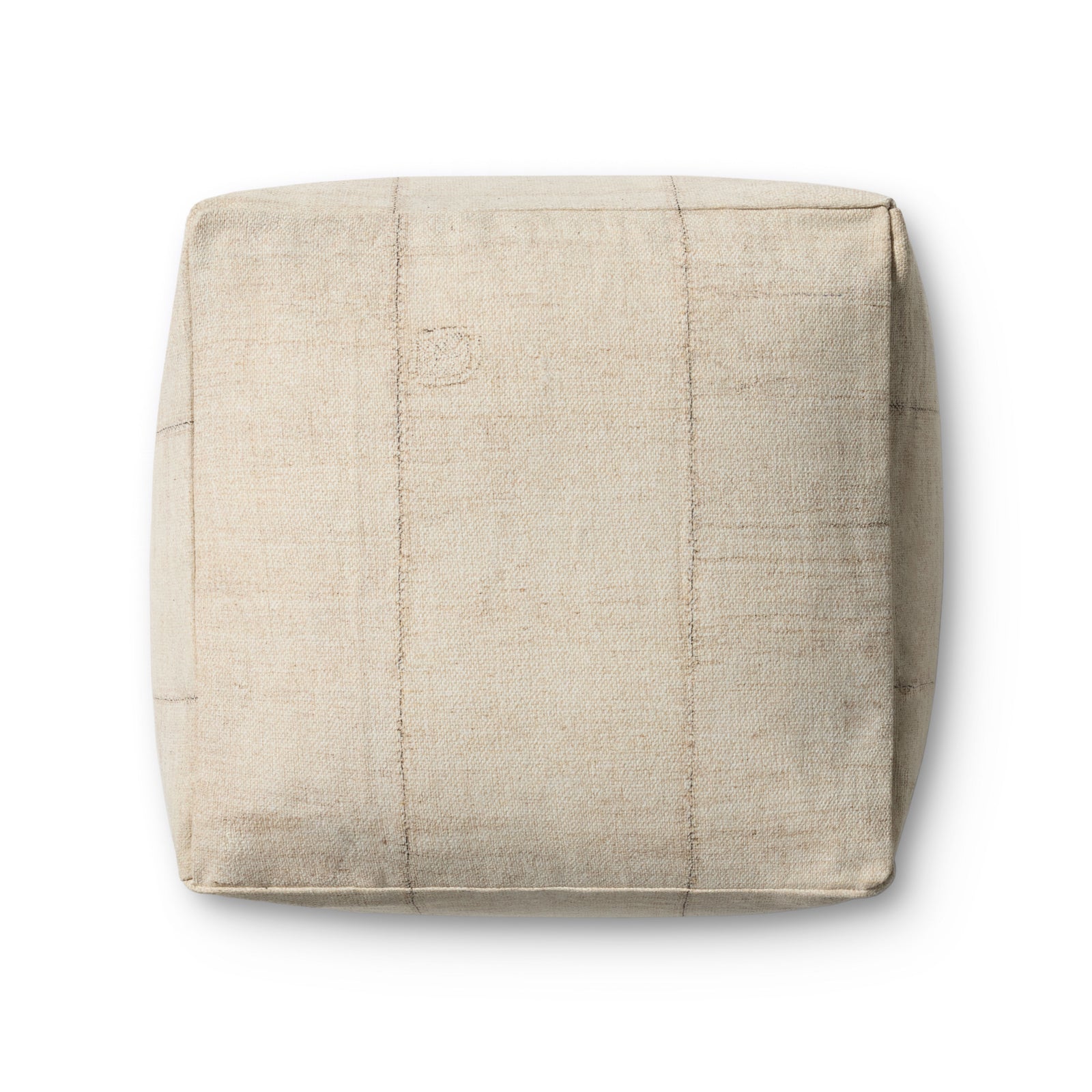 Ivory Pouf — a Loloi pouf at Laurie Yapp Home.