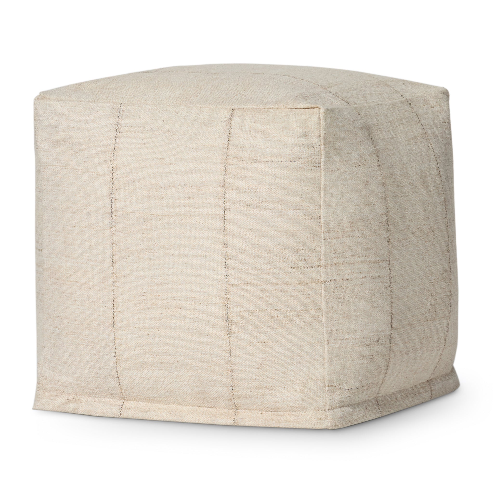 Ivory Pouf — a Loloi pouf at Laurie Yapp Home.