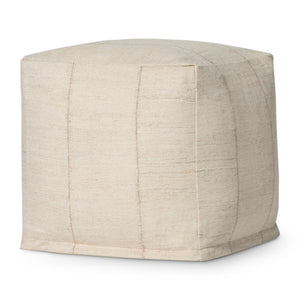 Ivory Pouf — a Loloi pouf at Laurie Yapp Home.
