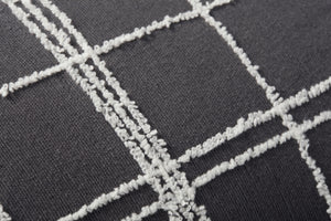 Bernadette Graphite / Ivory Pillow - Macro Detail (H)