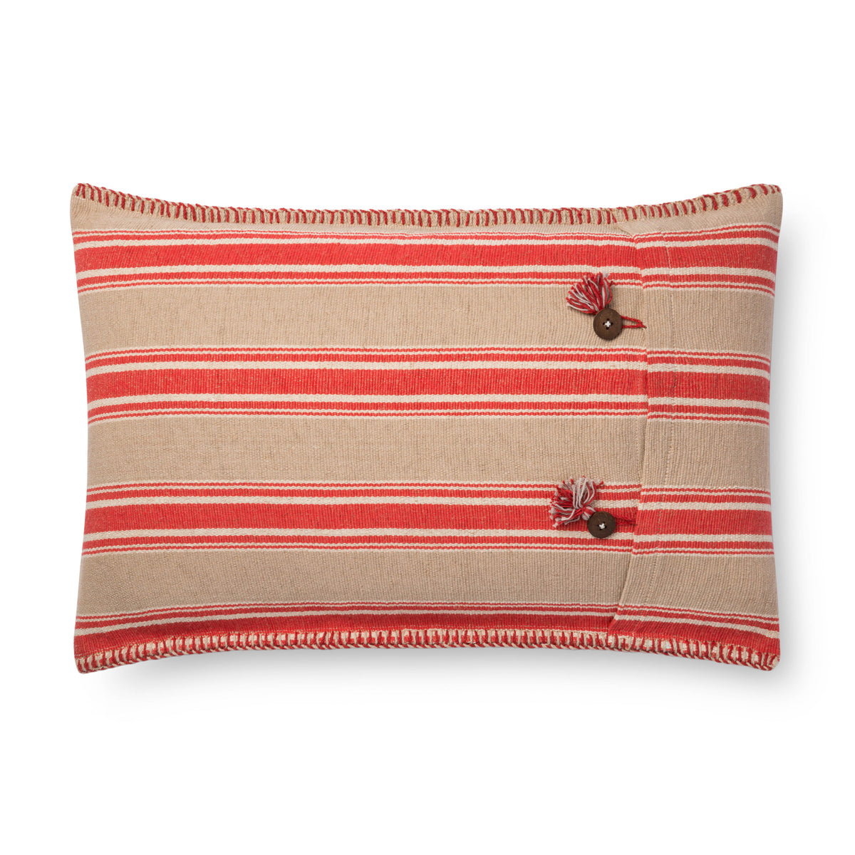 Red / Natural Pillow - Aerial Image