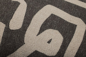 Charcoal / Natural Pillow - Macro Detail (H)