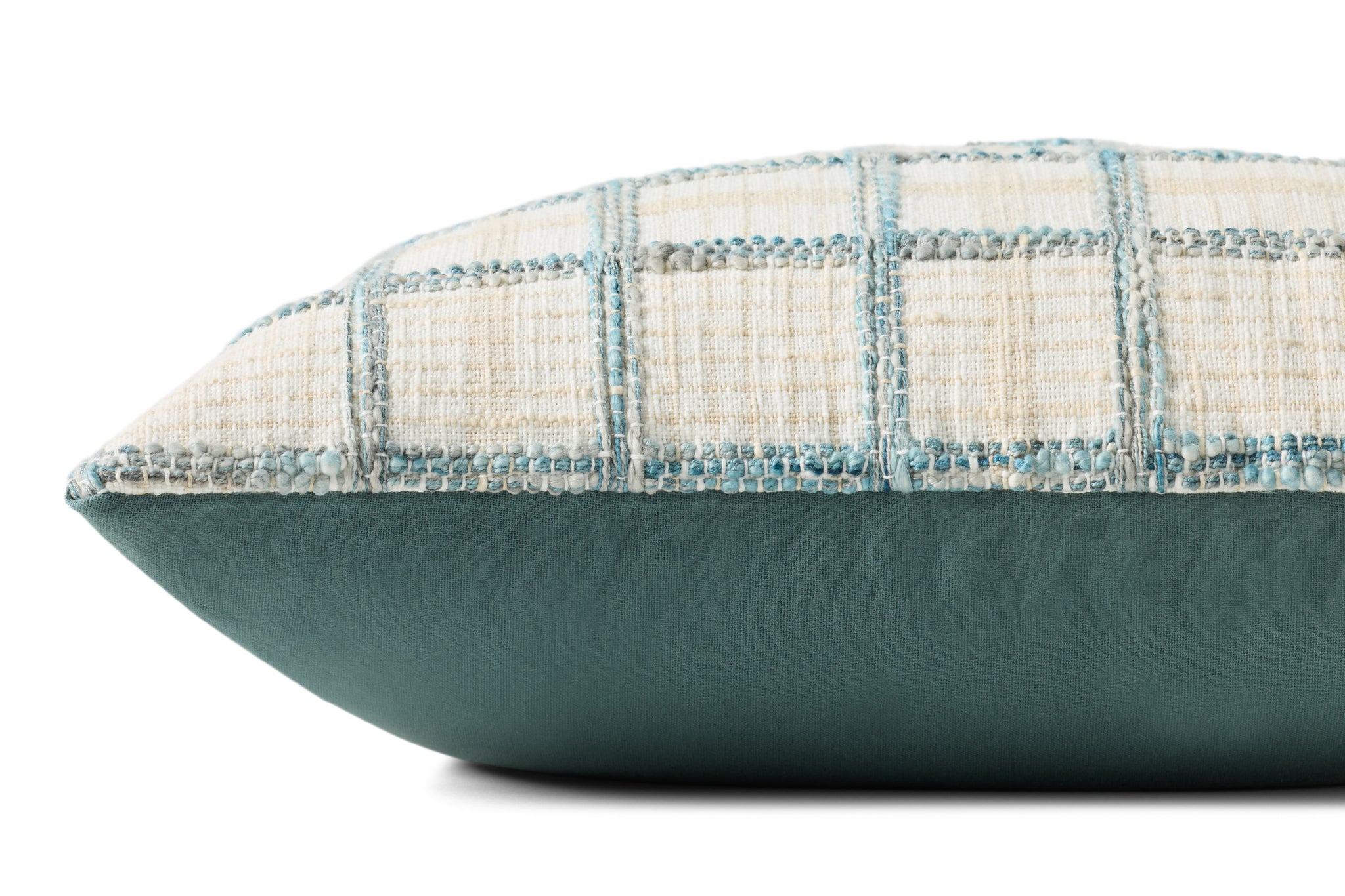 Norman Ivory / Blue Pillow - Organic Detail (H)