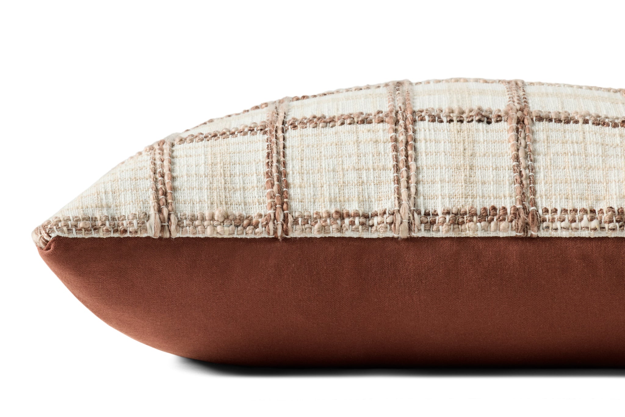 Norman Ivory / Brown Pillow - Organic Detail (H)