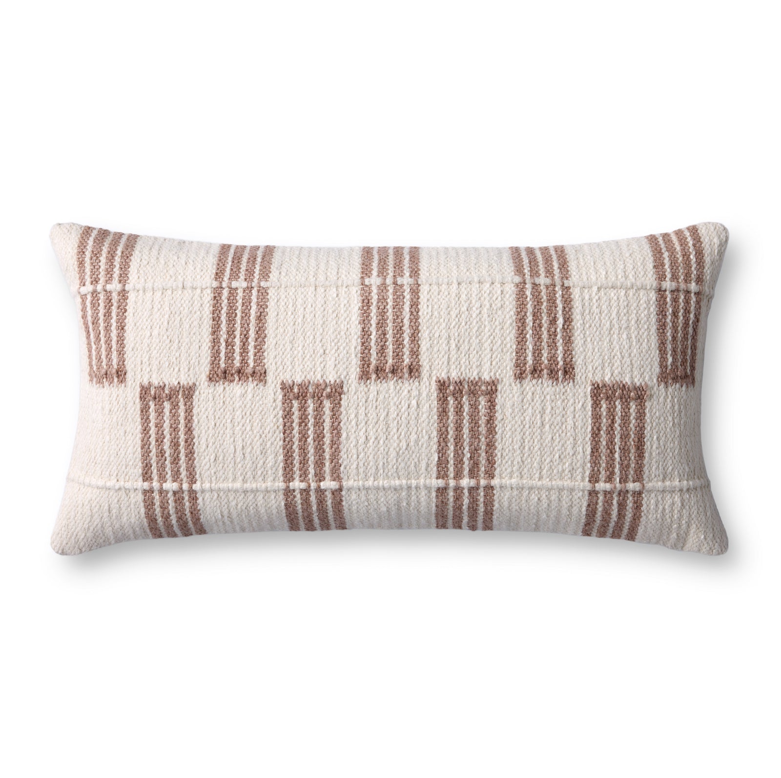 Brown / Ivory Pillow (Pattern 1) — a Loloi pillow at Laurie Yapp Home.