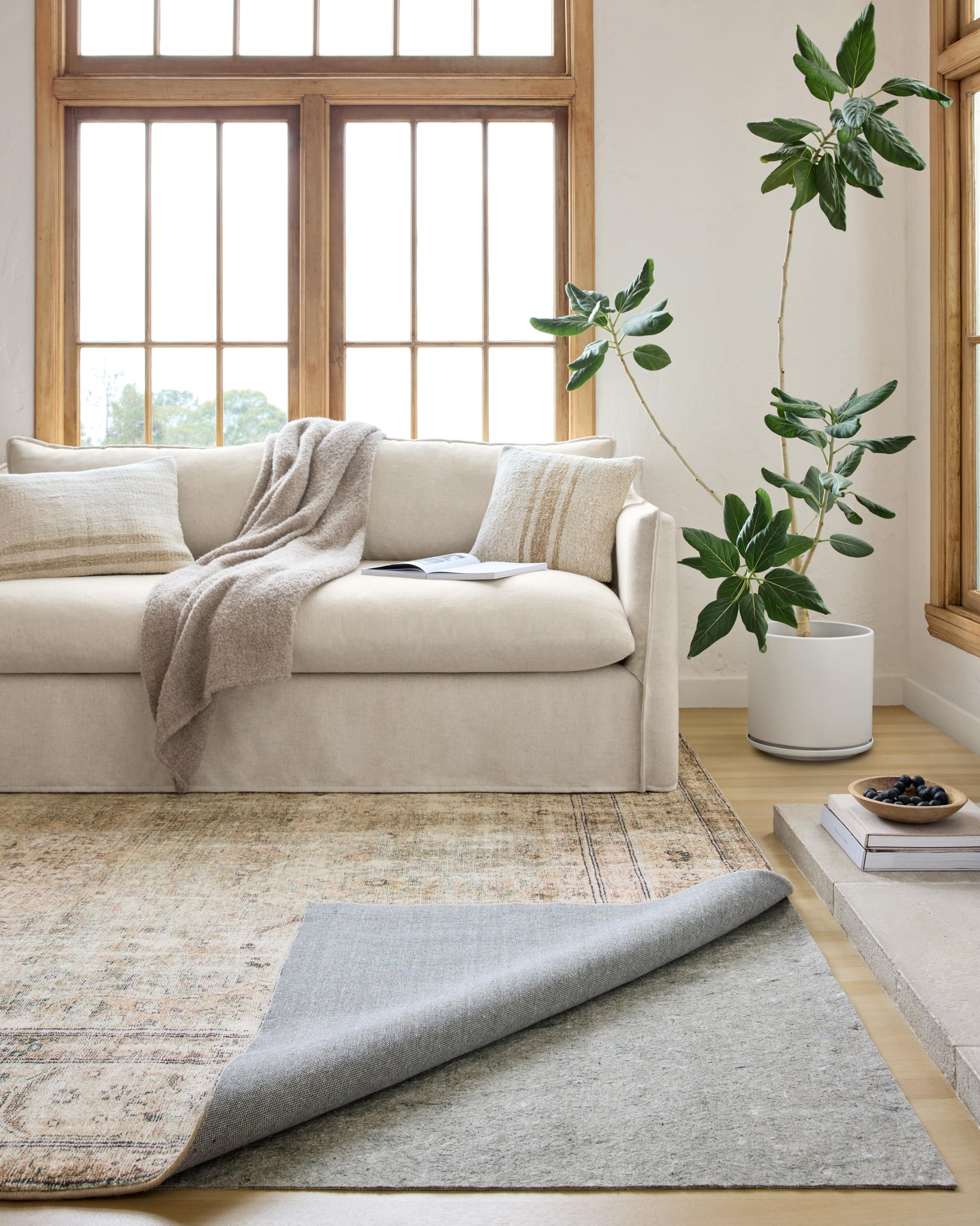Grip 3/8" Beige Rug Pad - Roomscene #1 (V)