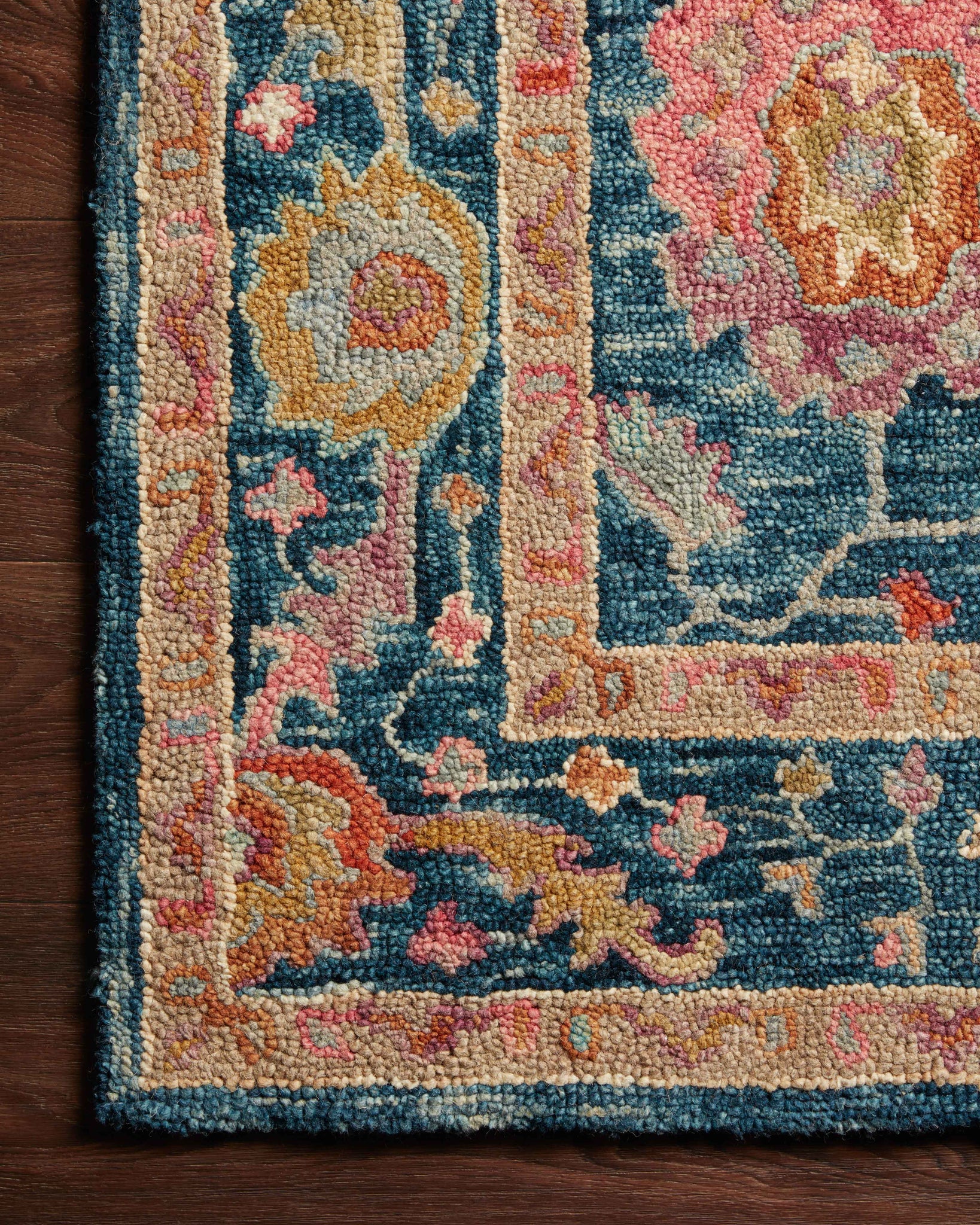 side view of Padma Marine / Multi luxury Rug