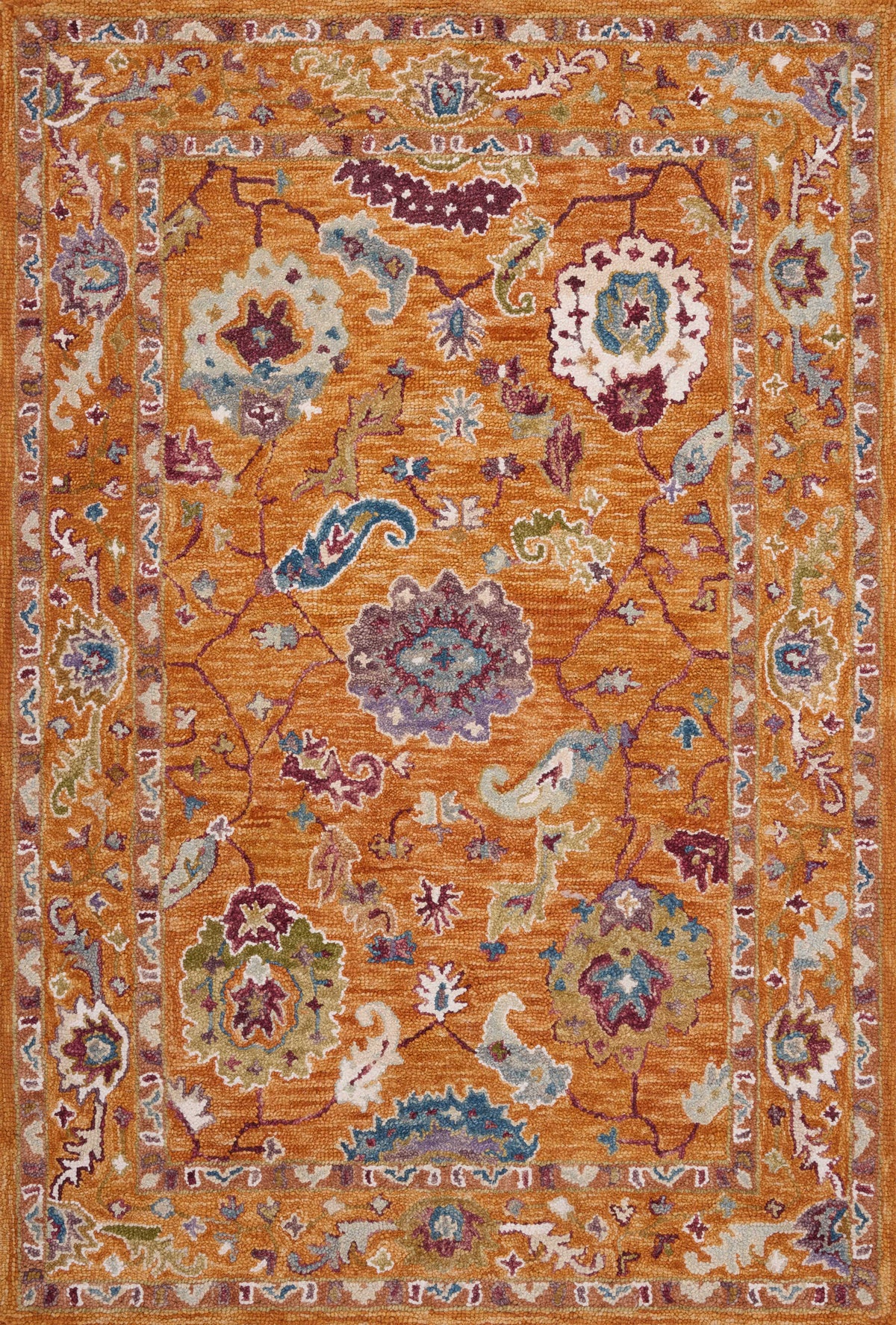 front view of Padma Orange / Multi luxury Rug