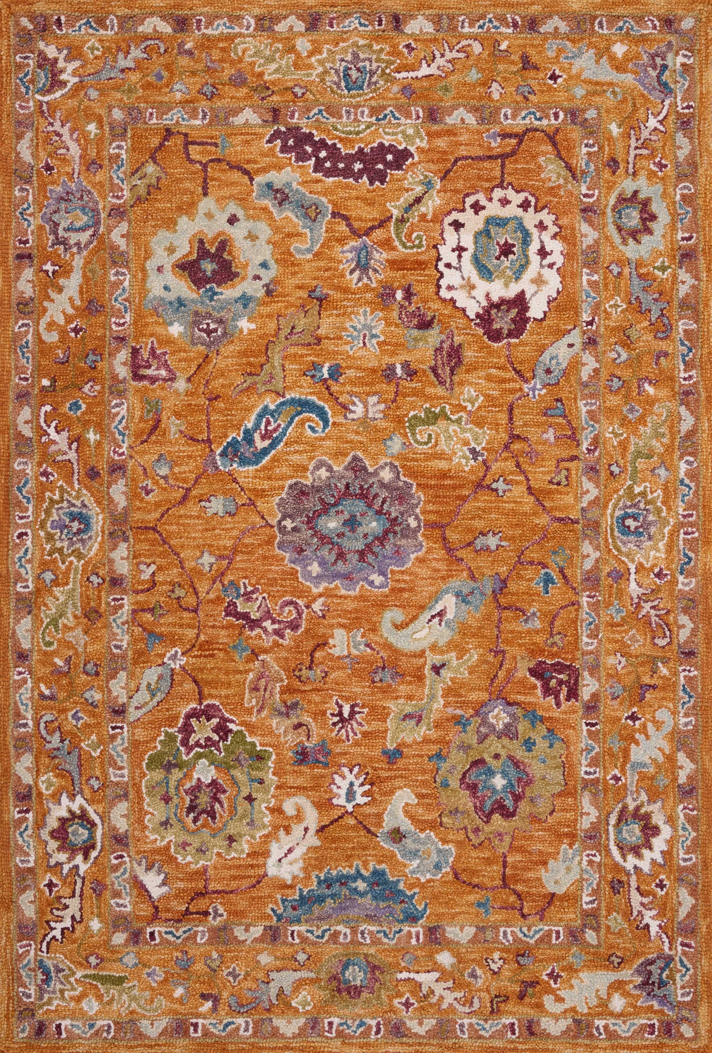 front view of Padma Orange / Multi luxury Rug