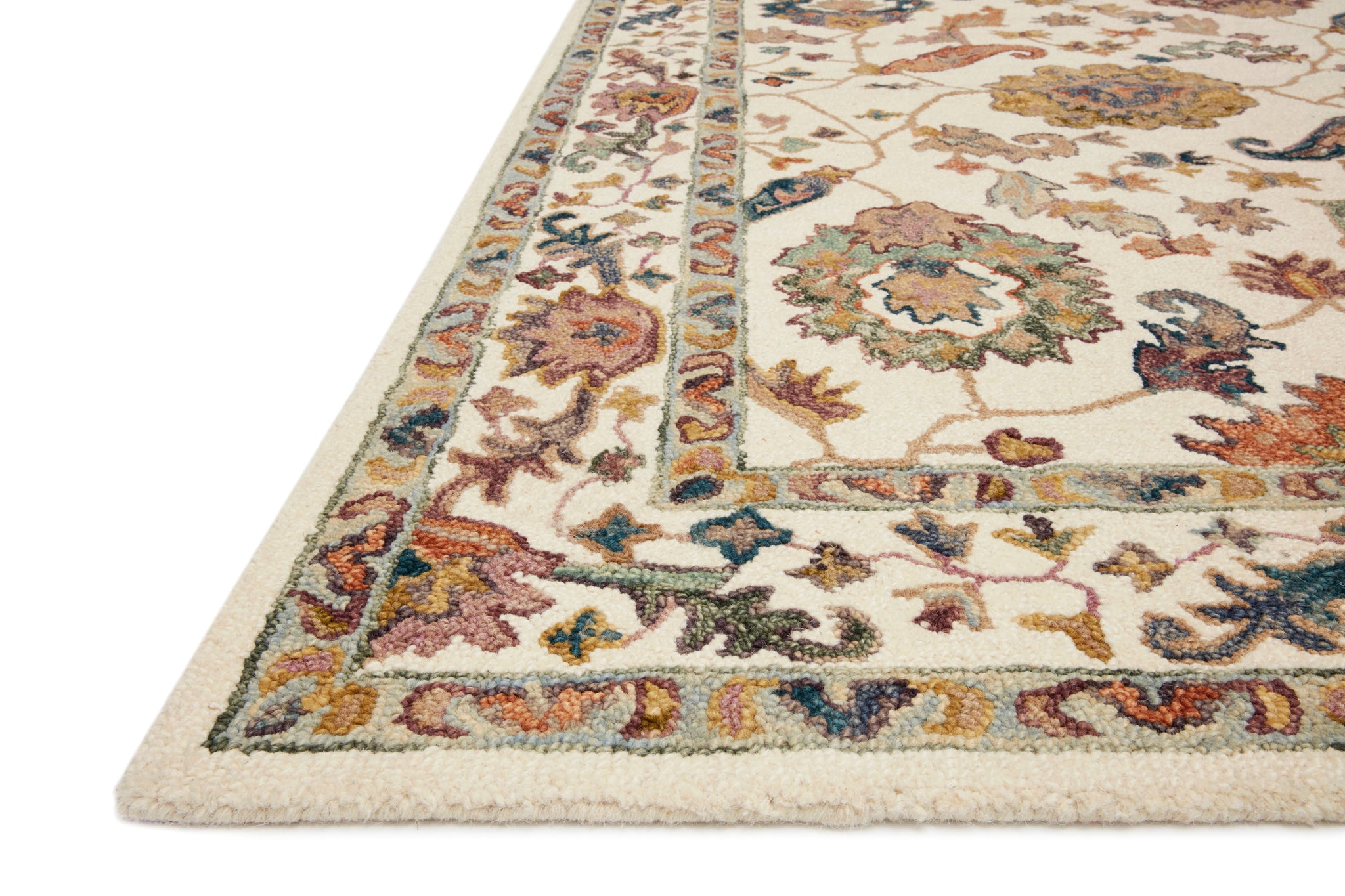 angle view of Padma White / Multi luxury Rug