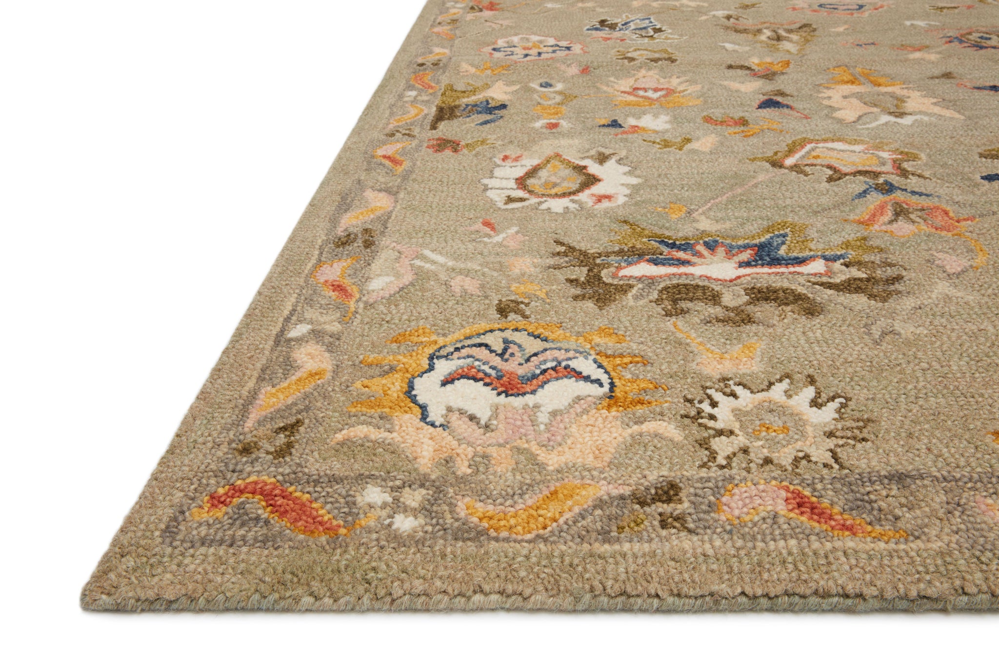 angle view of Padma Grey / Multi luxury Rug