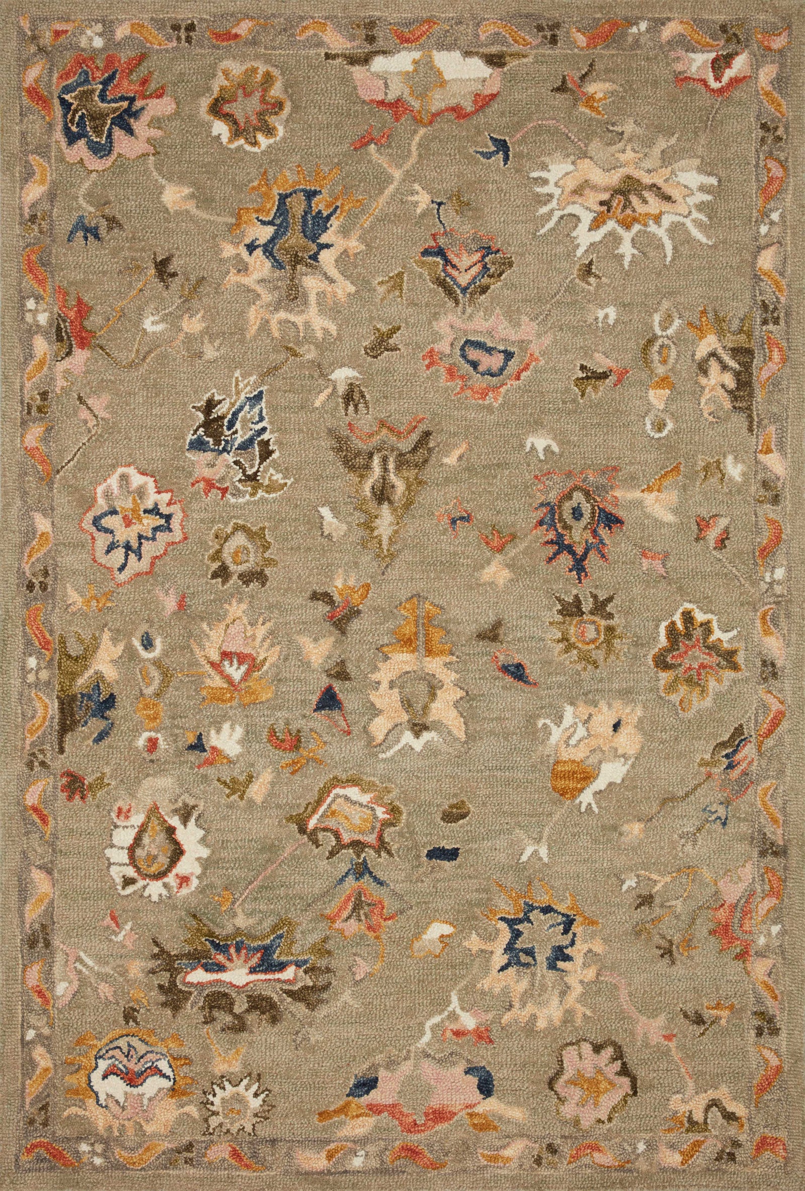 front view of Padma Grey / Multi luxury Rug