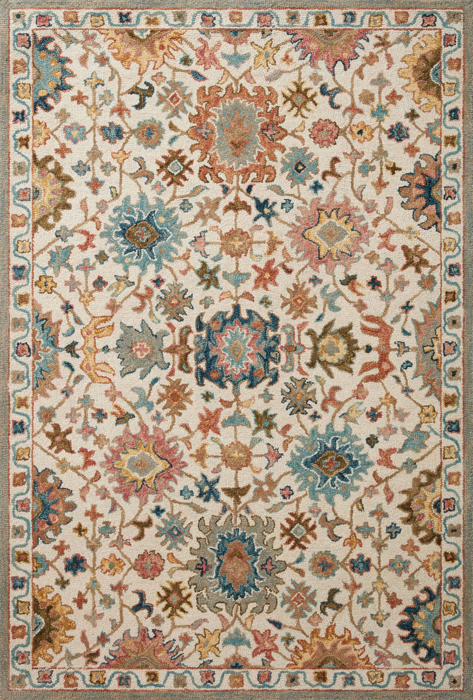 front view of Padma Ivory / Multi luxury Rug