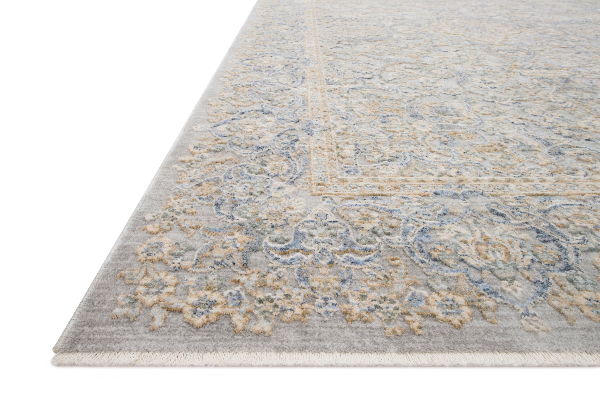 angle view of Pandora Stone / Gold luxury Rug