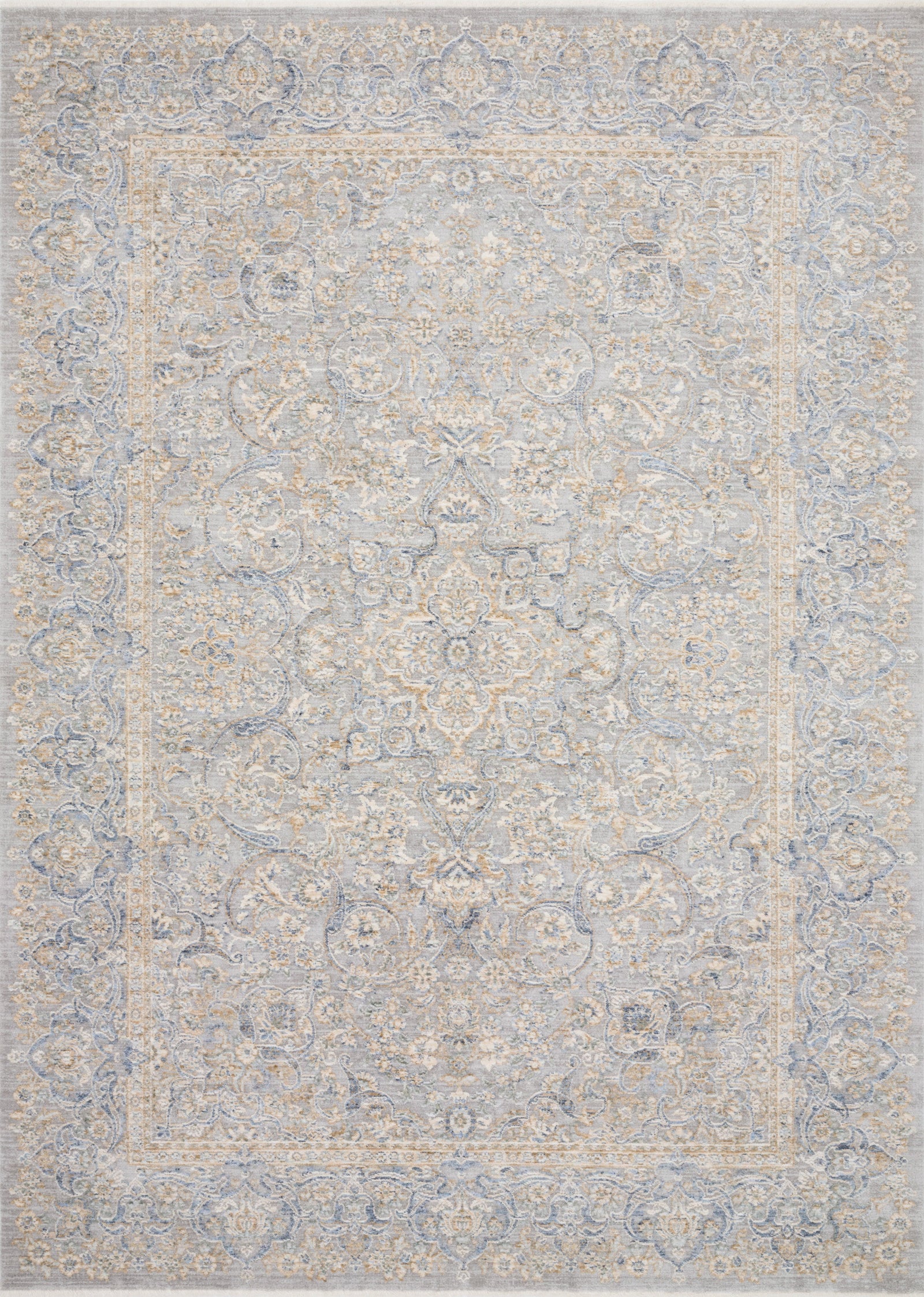front view of Pandora Stone / Gold luxury Rug