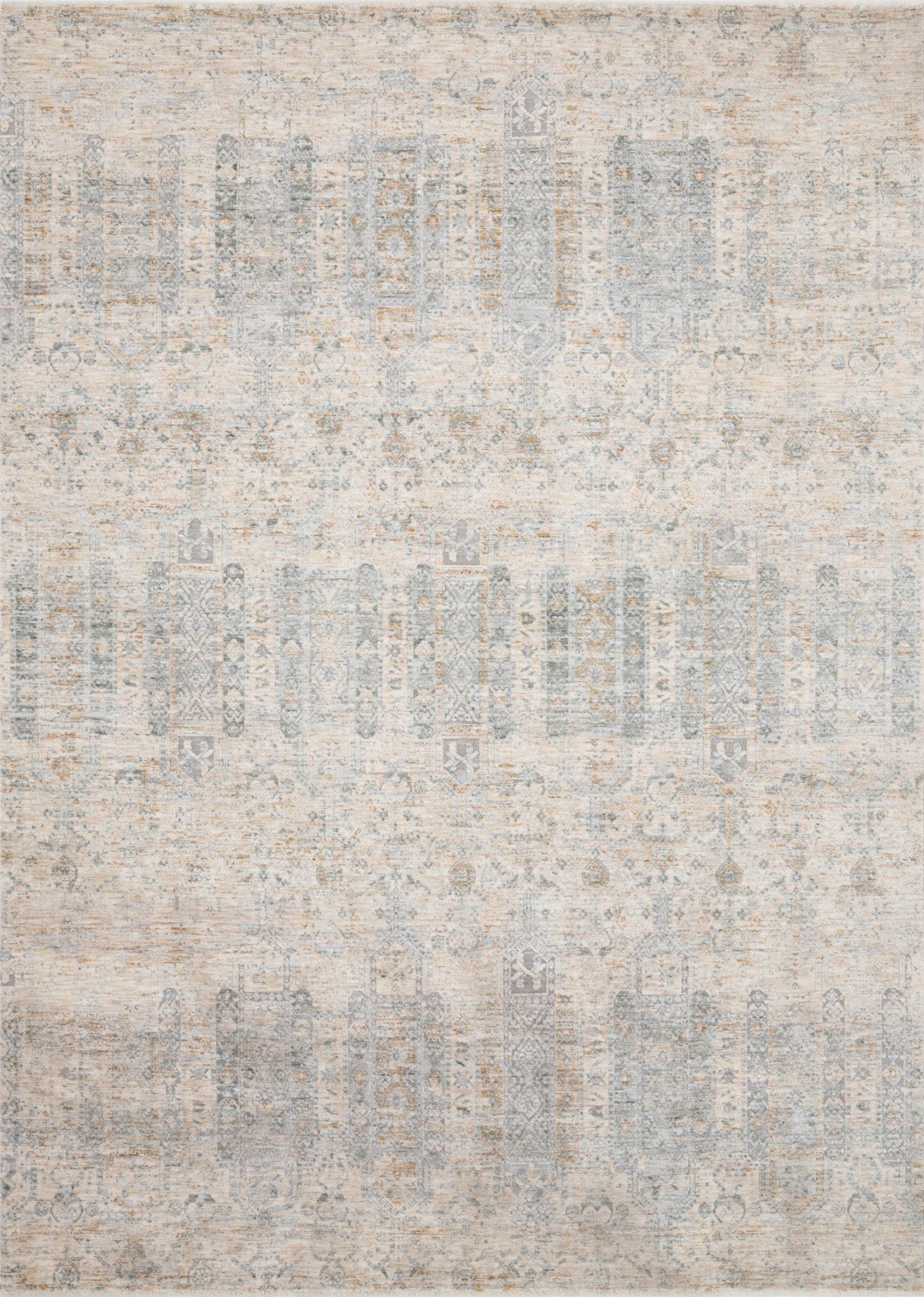 front view of Pandora Ivory / Mist luxury Rug