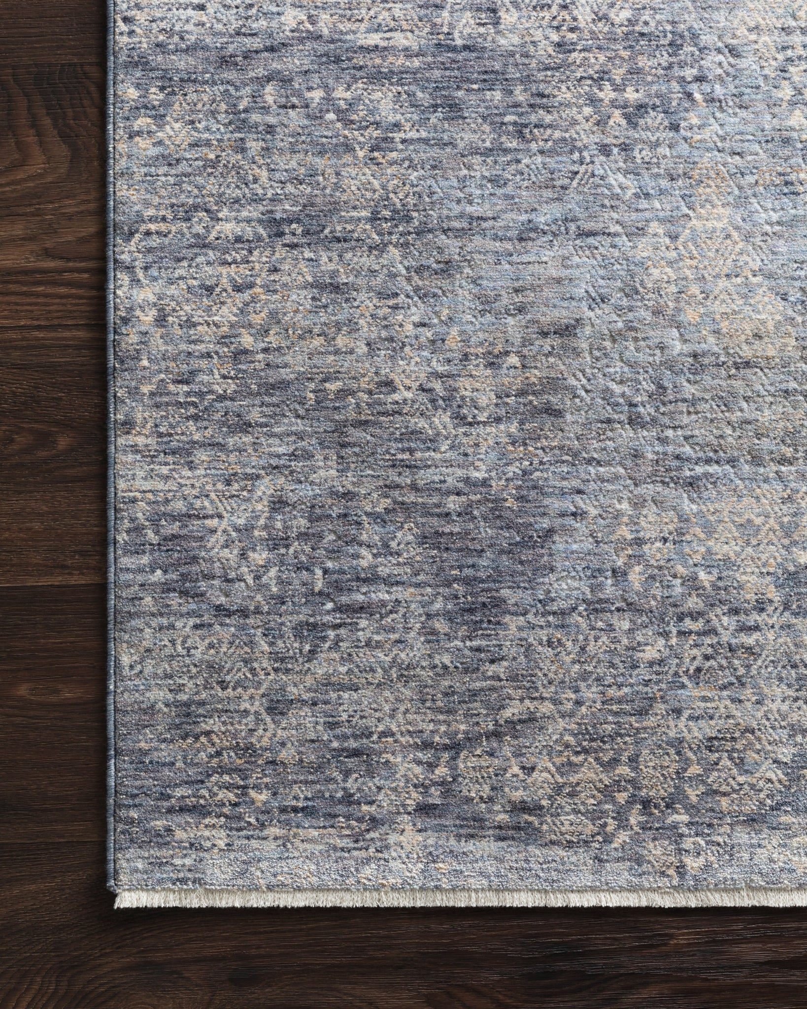 detail view of Pandora Dark Blue luxury Rug