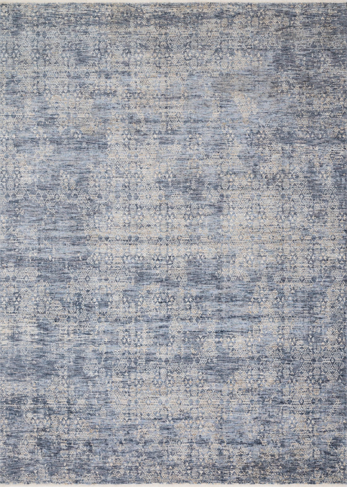 front view of Pandora Dark Blue luxury Rug