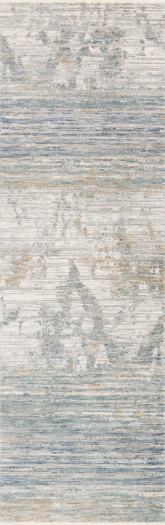 side view of Pandora Ivory / Blue luxury Rug
