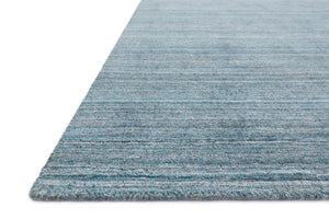 side view of Pasadena Aqua luxury Rug
