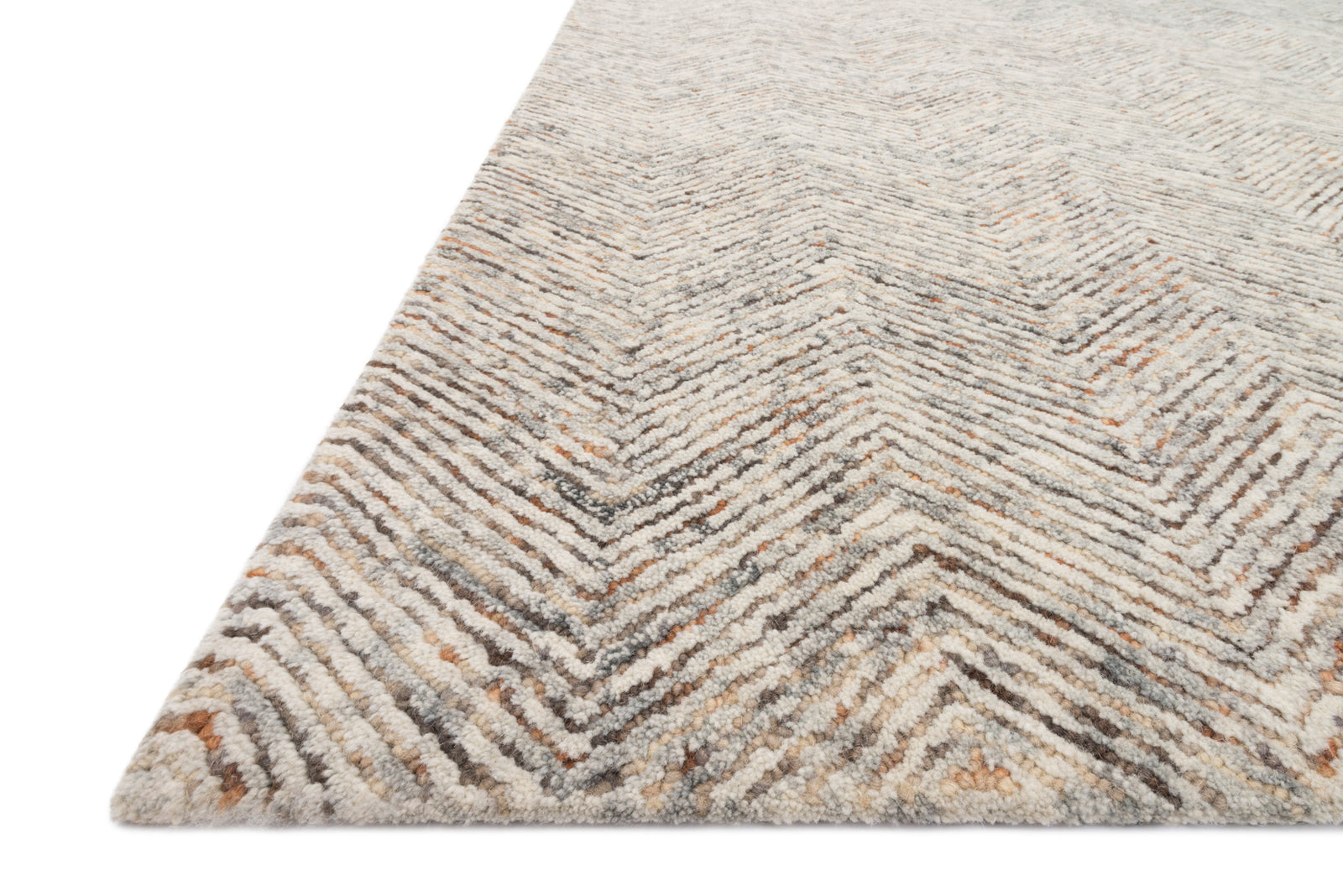 front view of Peregrine Lt Grey / Multi luxury Rug
