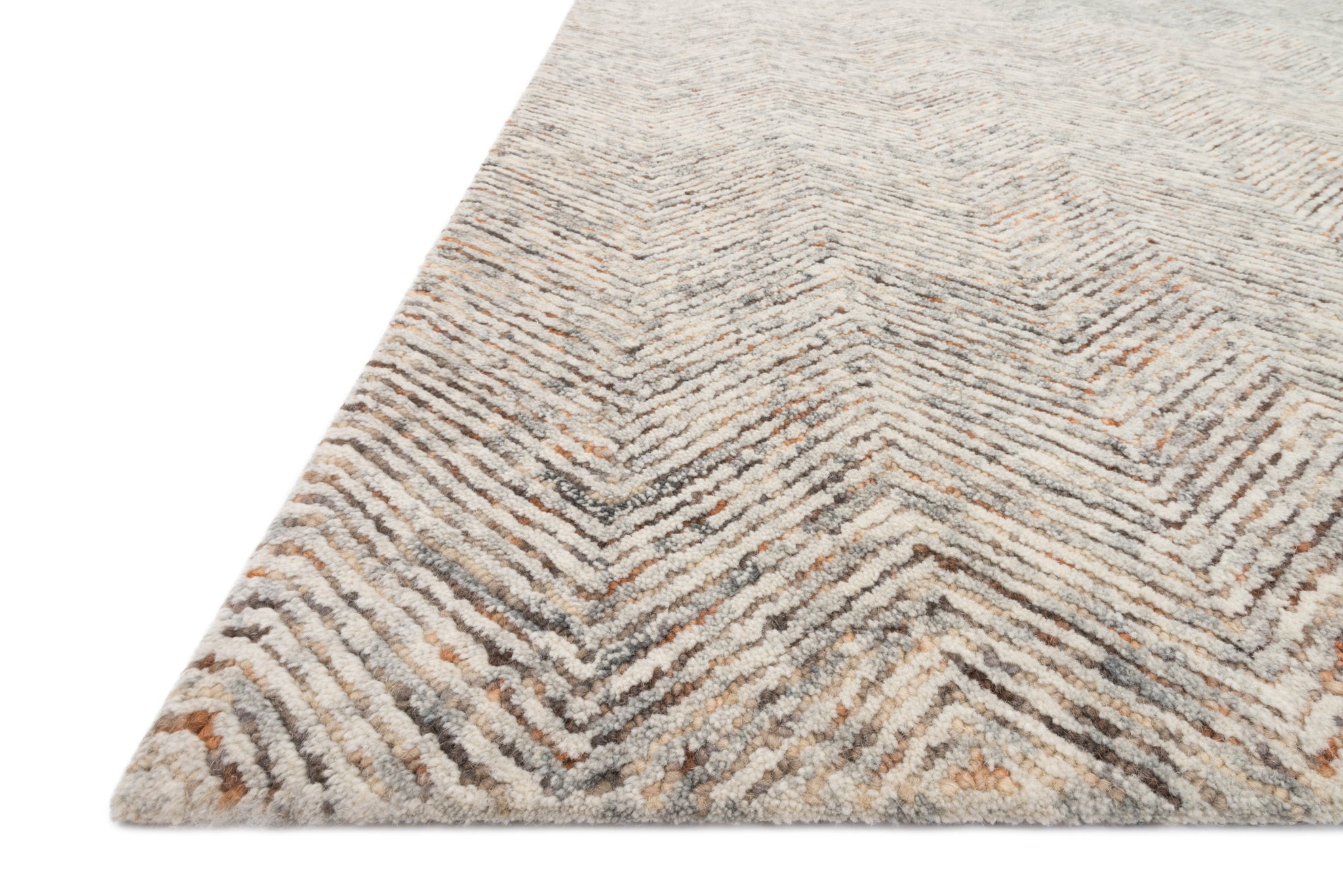 angle view of Peregrine Lt Grey / Multi luxury Rug